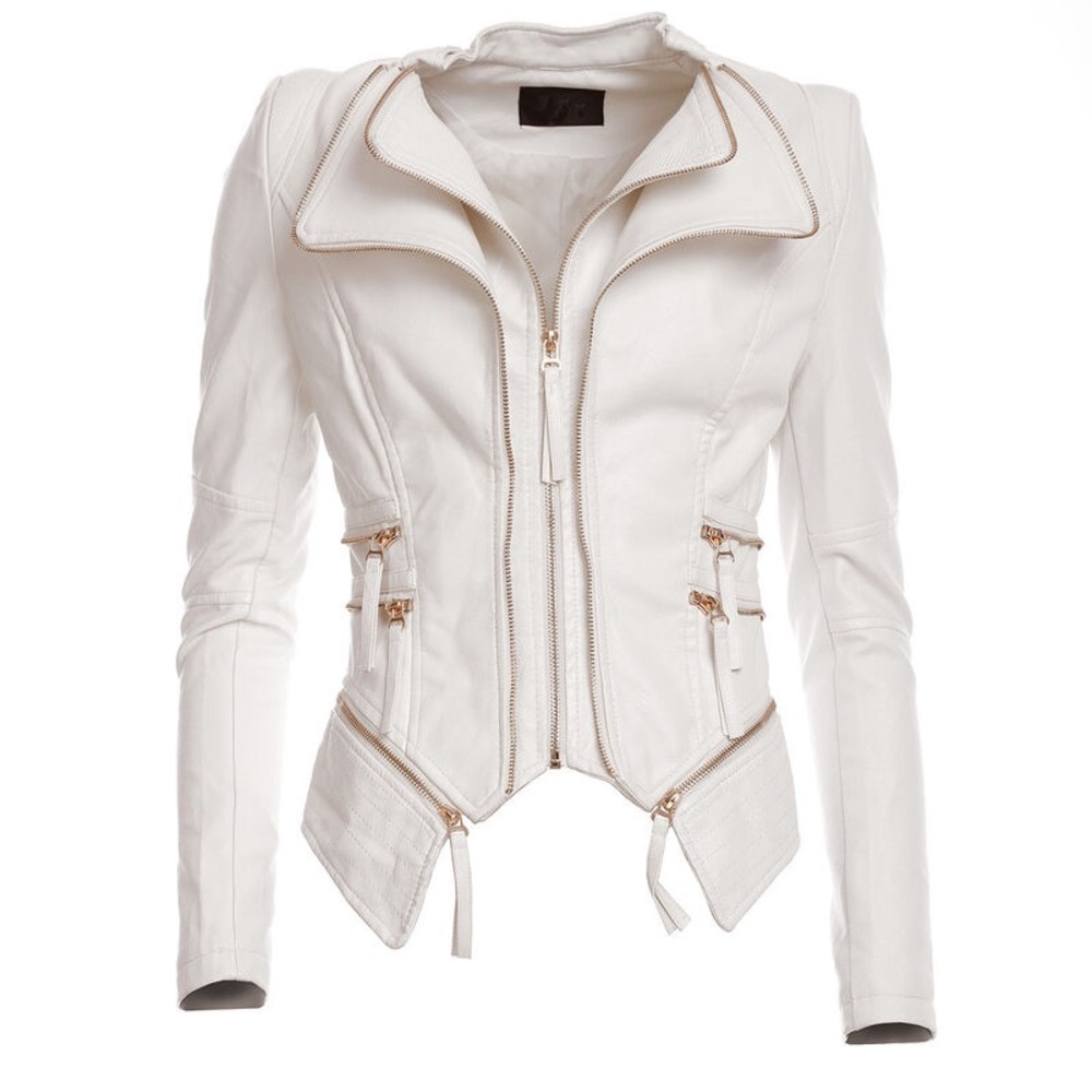 Noemi Kent White faux leather jacket size S